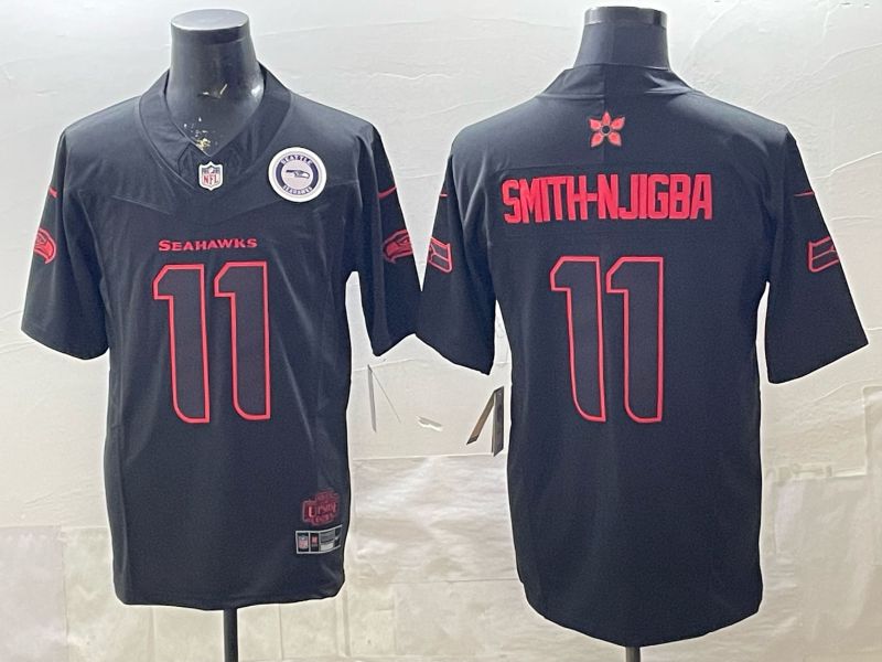 Men 2026 Seattle Seahawks #11 Smith-Hjigba Black 4th generations Nike Limited NFL Jersey style 006->seattle seahawks->NFL Jersey